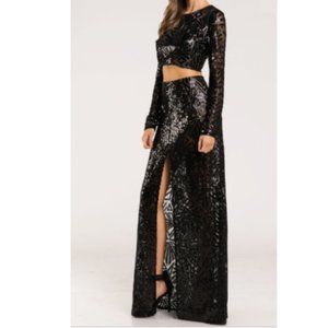Two-Piece Sequin Top/Skirt Set